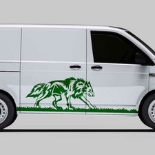 Aufkleber Wolf Silhouette Wald Natur Landschaft Outdoor Auto Sticker #1409-160