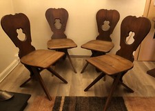 4 antike rustikale massive