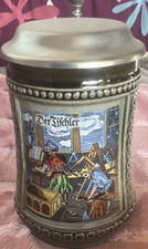 Bierkrug mit zinndeckel - mit, zinndeckel,