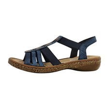 Rieker  Damenschuhe Sandalen Sling Blau Freizeit