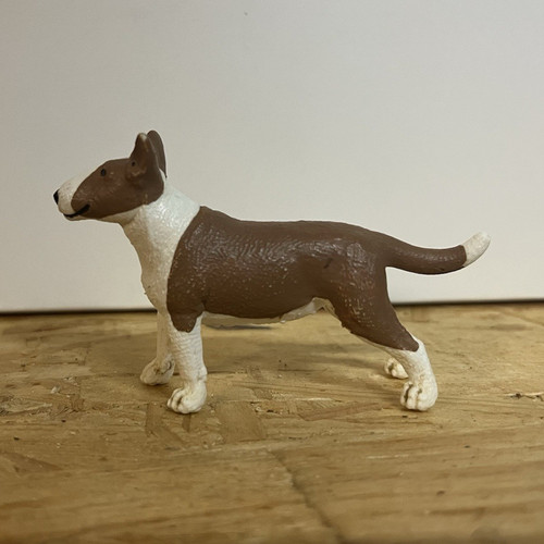 Hund aufstellfigur braun weiß - hund,