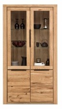 Vitrine Highboard Greta Regal in Wildeiche geölt Teilmassiv Höhe 199cm B. 108cm