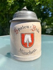Antiker Bierkrug Spaten Bräu München um 1900 Maßkrug 0,5 L