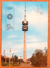 Alte Ansichts - Postkarte Olympiade 1972 Turm, Olympia Zuschlagmarke Bodenturnen