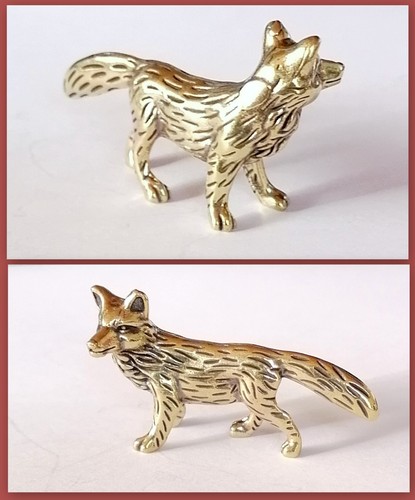 Messing figur fuchs stehend - figur,