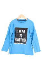 LEGO Kinder Langarmshirt Gr. 128 Blau Pailletten Ninjago Jungen
