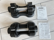 2 POWRX Kurzhanteln, Scheiben verstellbar: je 2,2/4,5/6,8/9,0/11,4 kg, m.Ablagen