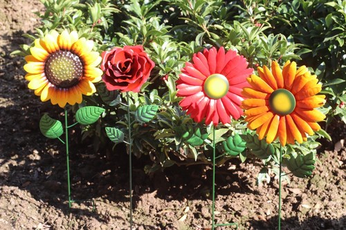 Xxl gartenstecker blume metall - gartenstecker,