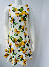 NEU* 38 M *SL Smashed-Lemon*Sommerkleid ärmellos Zitronen-Print*weiss gelb grün 