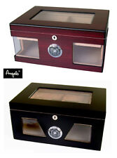 Angelo Kristallglas Humidor ca 130 Zigarren Acrylpolymer-Befeuchter abschließbar