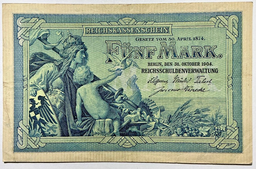 Deutsches reich mark 1904 - 5, ss