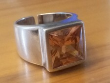 Silber Ring 925 mit Citrin Stein Gr 57 massiv geeignet für Männer und Frauen .