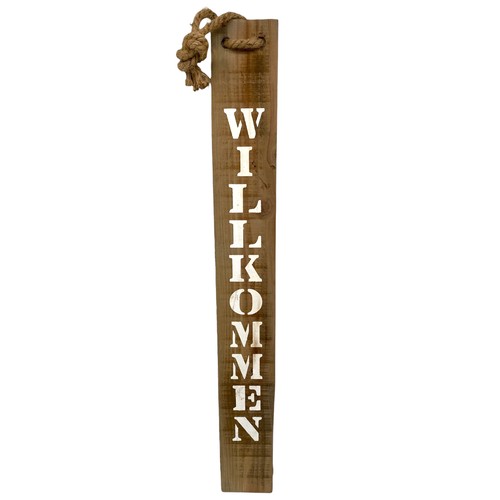 Deko holz schild - holz, willkommen