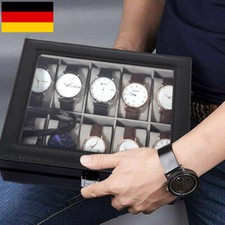 6 10 12Uhren Uhrenbox PU Leder Uhrenkoffer Schaukasten Uhrenkasten Uhrenvitrine