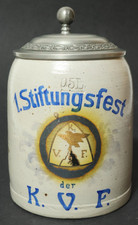 Alter KVF Krug Reservistenkrug Klettervereinigung Falkenspitzler Sachsen um 1910