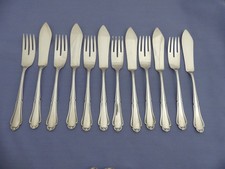 Wilkens Martin - Barbara - 6 Fischbestecke Fischmesser Fischgabeln- 90er Silber