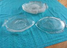 6 x Oven Proof U.S.A  Glas  Fischteller  in Fischform   28 x20 x 2,5 cm