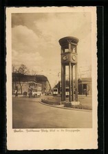 AK Berlin, Potsdamer Platz und Leipziger Straße mit Straßenbahnen, Ampelanlage 