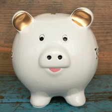 XL-AUSWAHL Sparschwein 14cm Hochzeit Geburtstag Taufe Rente Urlaub Spardose NEU