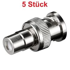 BNC Adapter Stecker auf 1x Cinch Chinch RCA Buchse Kupplung weiblich vergoldet