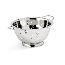 Seiher Edelstahl Abtropfsieb Nudelsieb Gemüsesieb Seitengriffe Ø 24 oder 28 cm