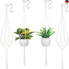 Dacitiery 4er Set Makramee Blumenampel,Blumenampeln Zum Aufhängen,Baumwollseil 