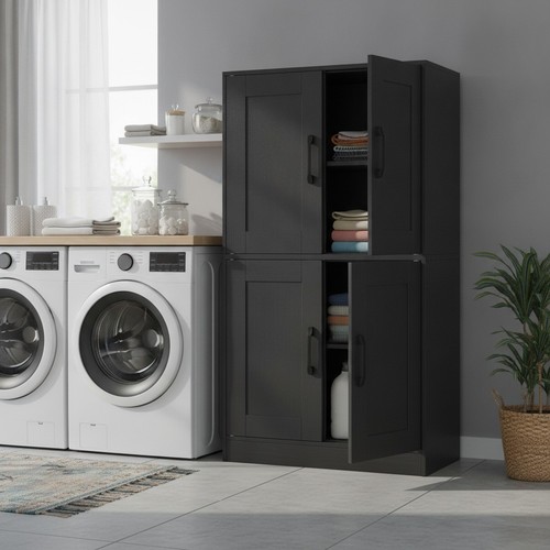 Küchenhochschrank schwarz