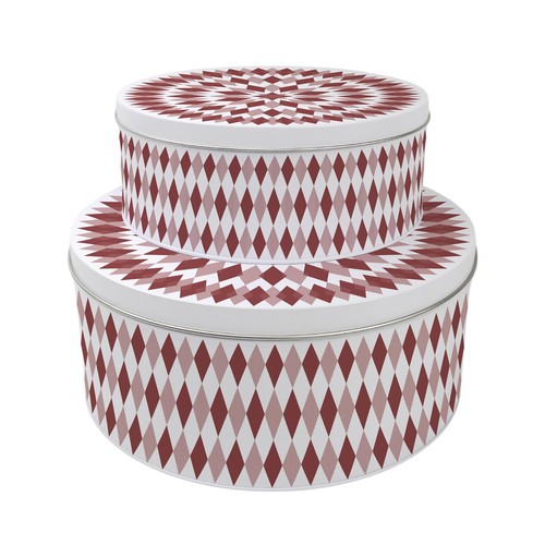 Rot argyle karo kuchenform set - karo,