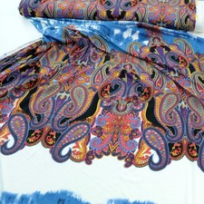 50cm Jersey Stoff sommerlich Bekleidung orientalisch Muster in Blau aus Viskose