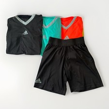 Adidas Schiedsrichter Set kurzarm XS Trikots/Hose 2022 schwarz, rot, gelb, mint