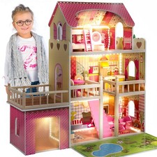 Kinderplay Puppenhaus Holz Gross, Puppenvilla - Barbie Traumvilla, GS0020