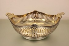 Feine 800er Silber Obstschale Bruckmann innen Vergoldet
