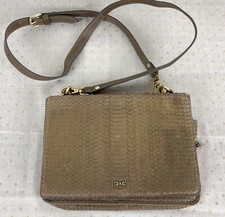 GUSTAV Echtleder Handtasche Umhängetasche Schultertasche Schlange animal braunT8