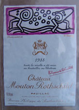 1988 K. HARING KÜNSTLER WEIN ETIKETT CHATEAU MOUTON ROTHSCHILD