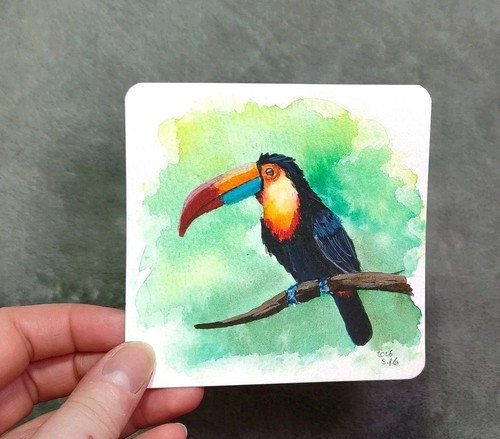 Tukan aquarellgemälde - tukan,