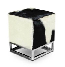 Cowhide Cube Leather Stool