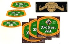 4 alte Bieretiketten Bolten