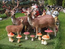 Hirsch Reh Deko Figur XXL Gartenfigur 98cm/71cm wetterfest HOTANT