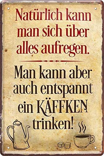 Blechschild lustiger kaffee - blechschild,