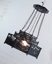 Unikat Holz Deckenleuchte Pendelleuchte Laubsägearbeit Motive aus Wuppertal