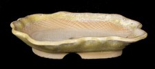 Bonsaischale -  Waldschale - beige glasiert - frostfest - unregelmäßige Form