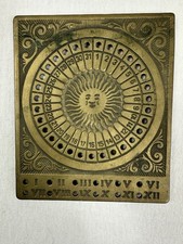 Vintage Ewiger Kalender Tischkalender Messing 350g Patina Schreibtischdeko Retro