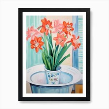 Eine Vase mit Amaryllis