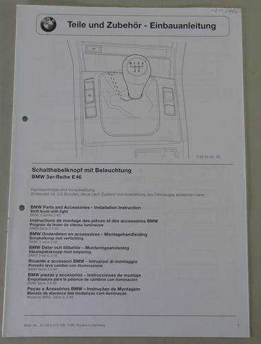 Einbauanleitung bmw 3er e46 - einbauanleitung,