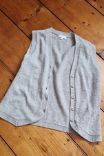 NEU Brookshire Strick Weste 80% Wolle  Grau 38 S M Pullunder