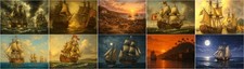 Segelschiffe Poster A4 -