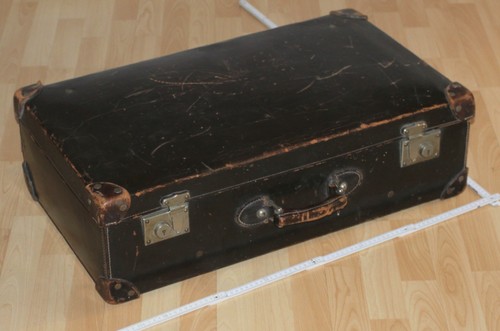 Leder reise auto hand - hand, koffer
