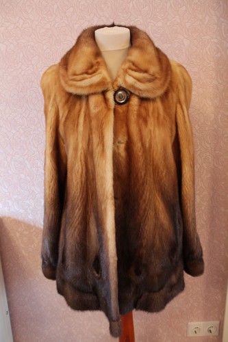 Nerzjacke leder ombréeffekt - nerzjacke,