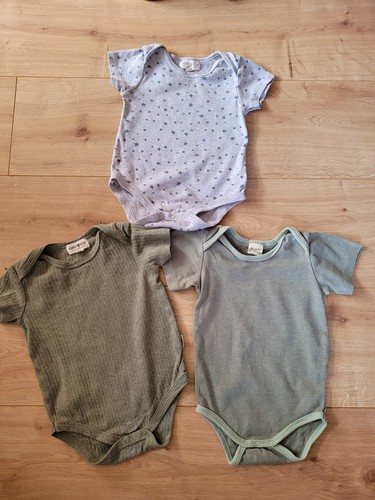 3er set babybodys - set, grau