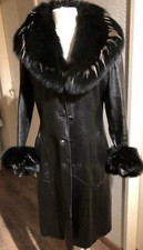 pelz Leder Mantel Fuchs Fell Paris 